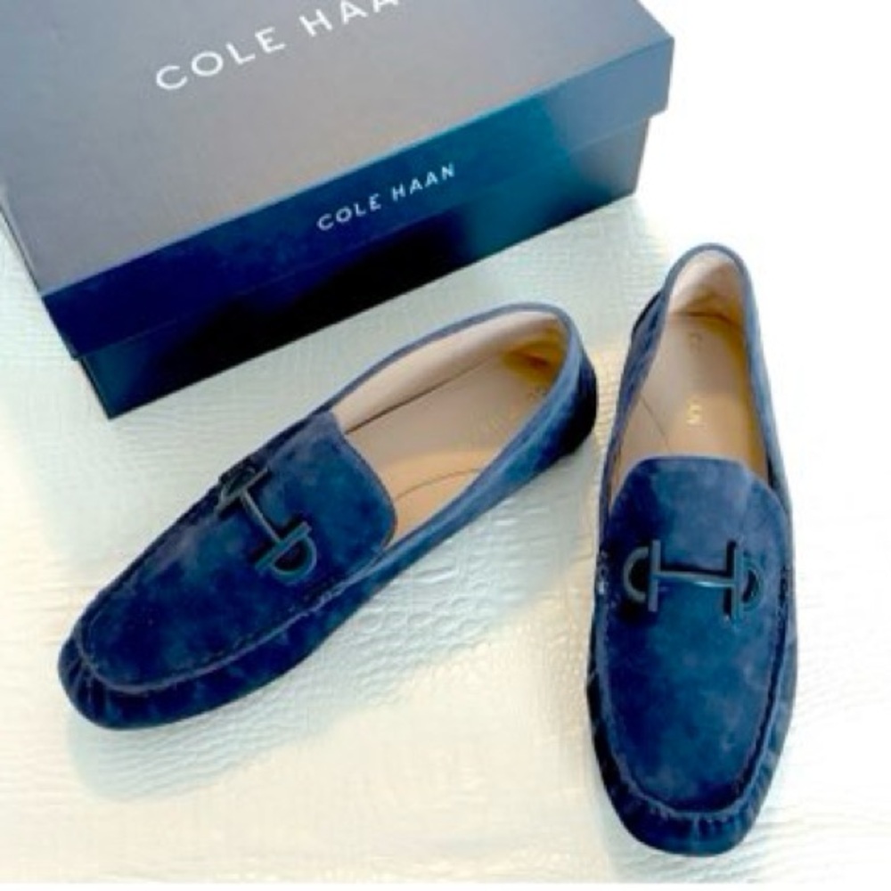 Cole Haan “Tully Driver” Navy Suede Loafer Sz 8